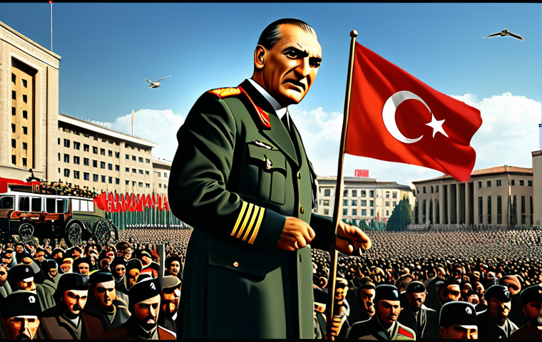 Atatürk - The Hero's Rise**

"A determined and charismatic Mustafa Kemal Atatürk, fully clothed in a modest military uniform, addressing a crowd of Turkish people in Ankara during the Turkish War of Independence. The background shows a rallying crowd with banners and flags, symbolizing national unity.  Dramatic lighting, perfect anatomy, correct proportions, professional digital painting, high quality, safe for work, appropriate content, fully clothed, professional, family-friendly. A historical scene, reminiscent of vintage propaganda posters, but modernly rendered.  Safe, appropriate, and professional."

**