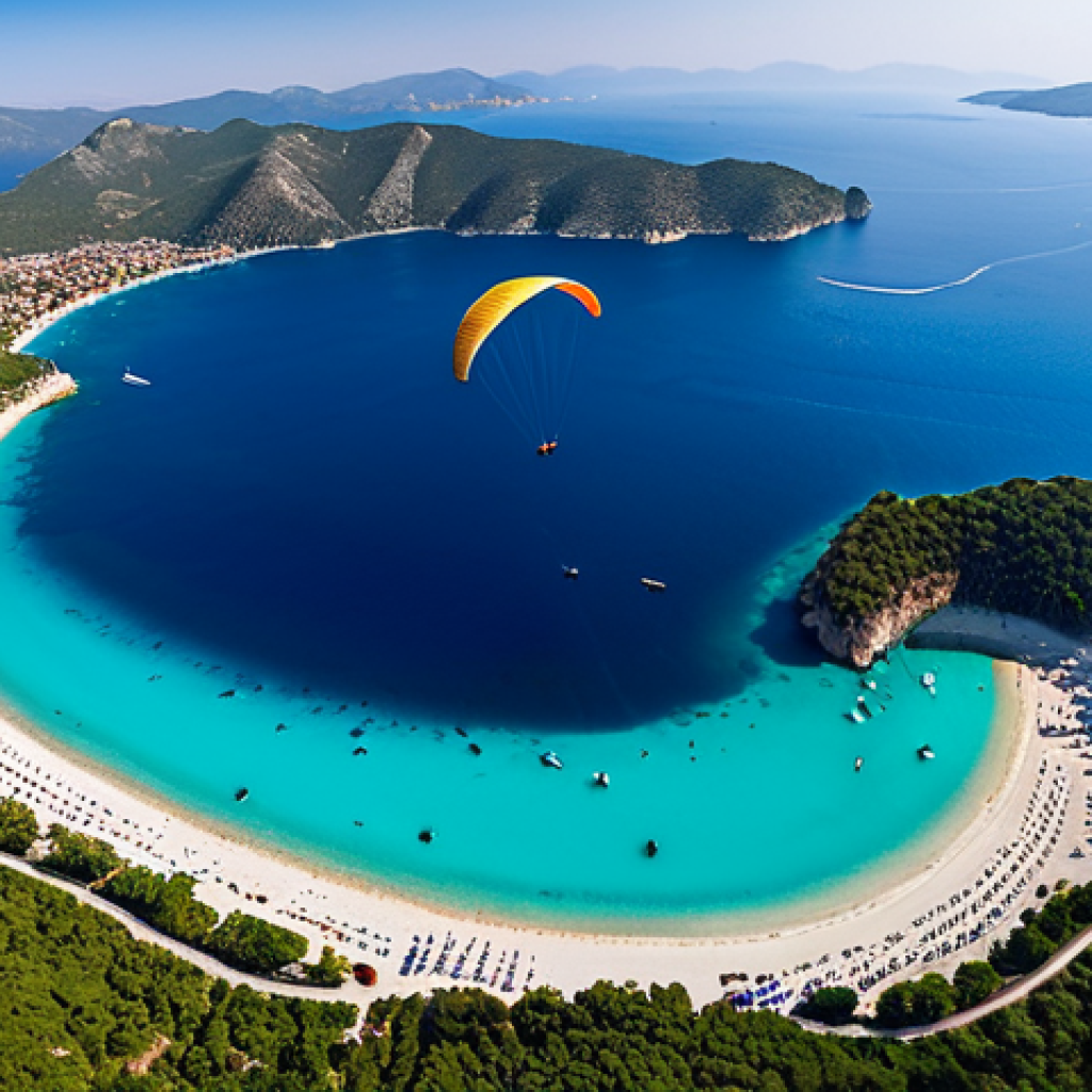 튀르키예의 해양 스포츠 명소 - **Fethiye Paragliding:** "A breathtaking view of Ölüdeniz, Turkey, from a paraglider's perspective. ...