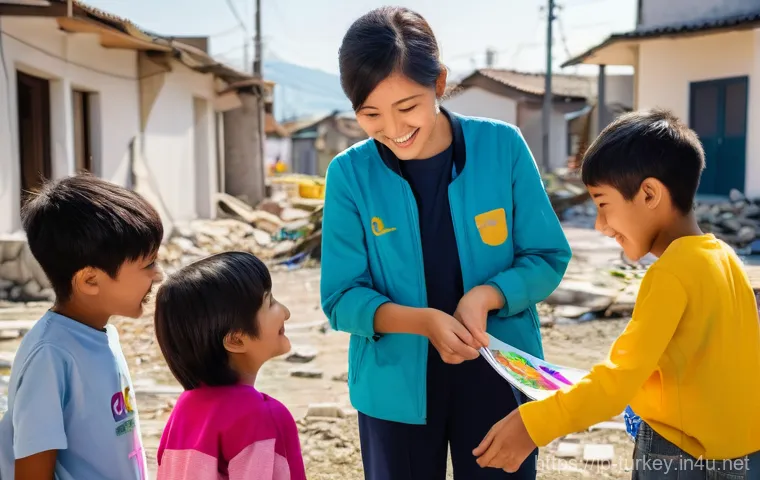 튀르키예에서의 청소년 봉사활동 - Image Prompt 1: Sincere Gazes of Youth Facing Challenges** 튀르키예에서의 청소년 봉사활동 - Image Prompt 1: Sincere Gazes of Youth Facing Challenges**