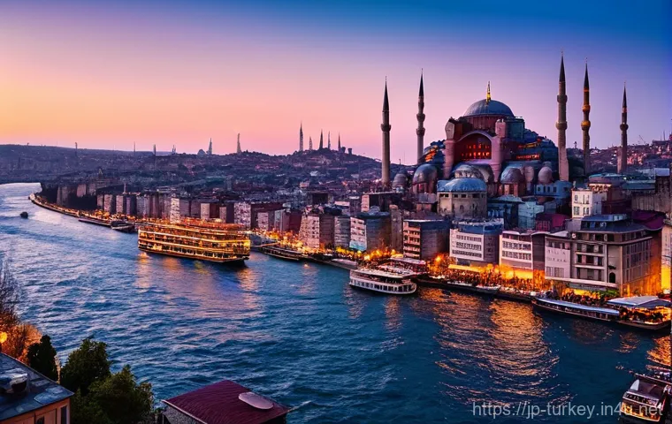 튀르키예 갈라타 타워 전망대 - Image Prompt 1: Golden Hour Panorama from Galata Tower**