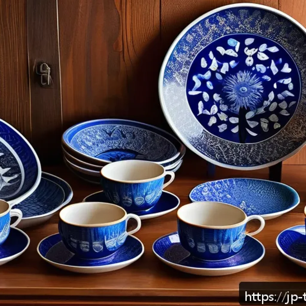 튀르키예의 독특한 세라믹 공예 - A vibrant still life composition showcasing traditional Turkish Iznik ceramics: richly colored cobal...