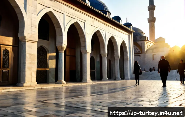 튀르키예의 주요 도보 관광지 - Photorealistic sunrise walking scene in Istanbul’s historic Sultanahmet district, diverse adult trav...